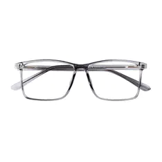 Rectangle Transparent Gray Eyeglasses