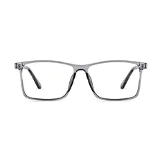 Rectangle Transparent Gray Eyeglasses