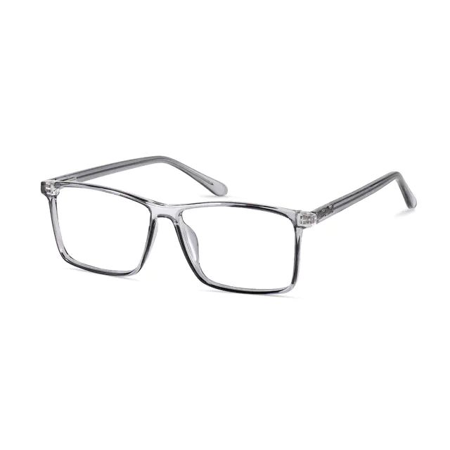 Rectangle Transparent Gray Eyeglasses