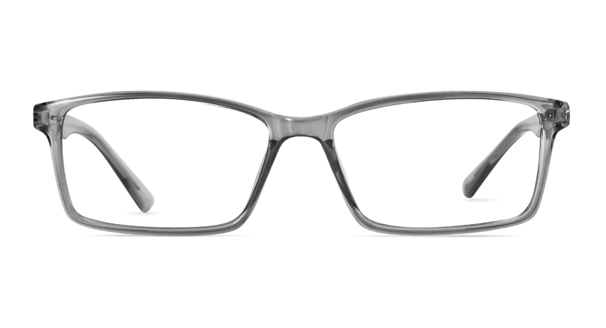 Rectangle Transparent Gray Eyeglasses