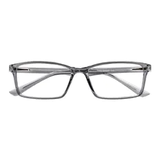 Rectangle Transparent Gray Eyeglasses