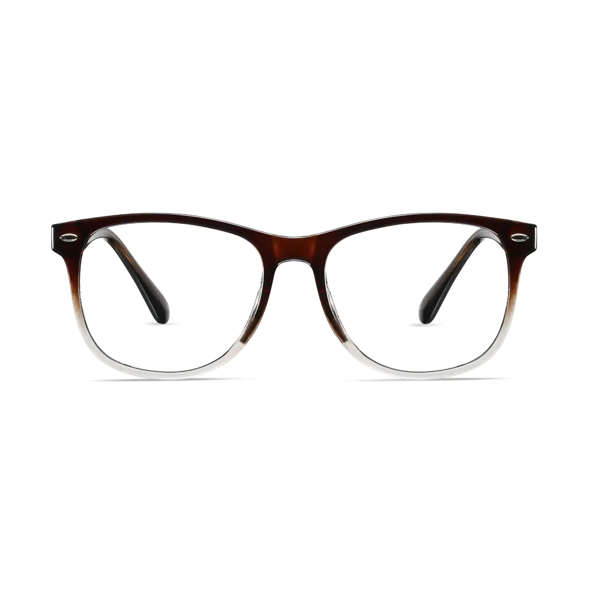 Oval Gradient Brown Eyeglasses