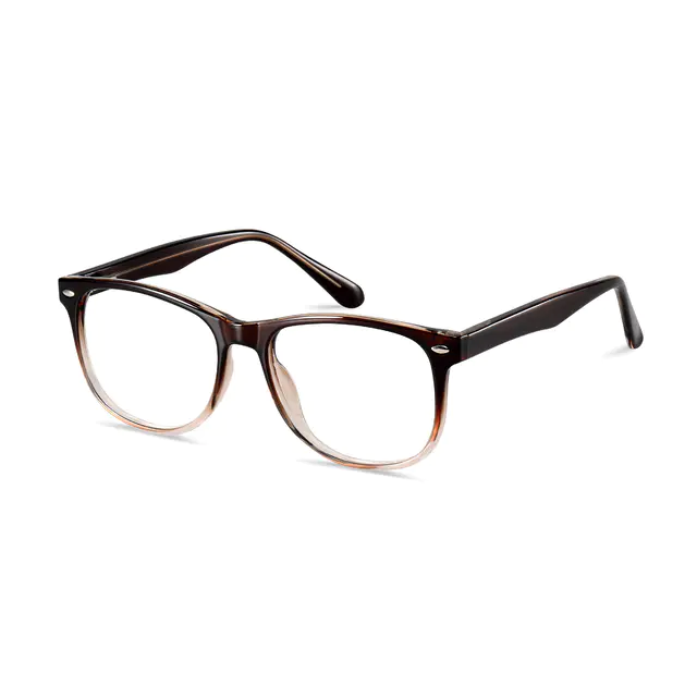 Oval Gradient Brown Eyeglasses