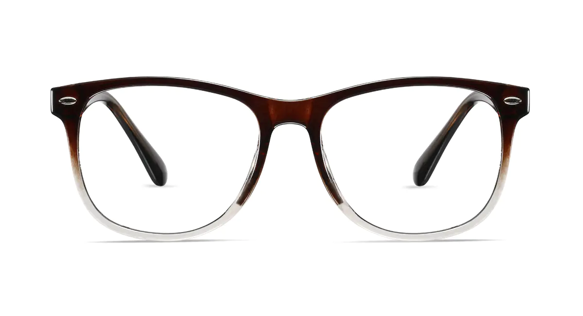 Oval Gradient Brown Eyeglasses