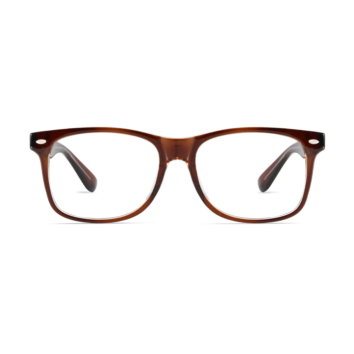 Rectangle Brown Eyeglasses