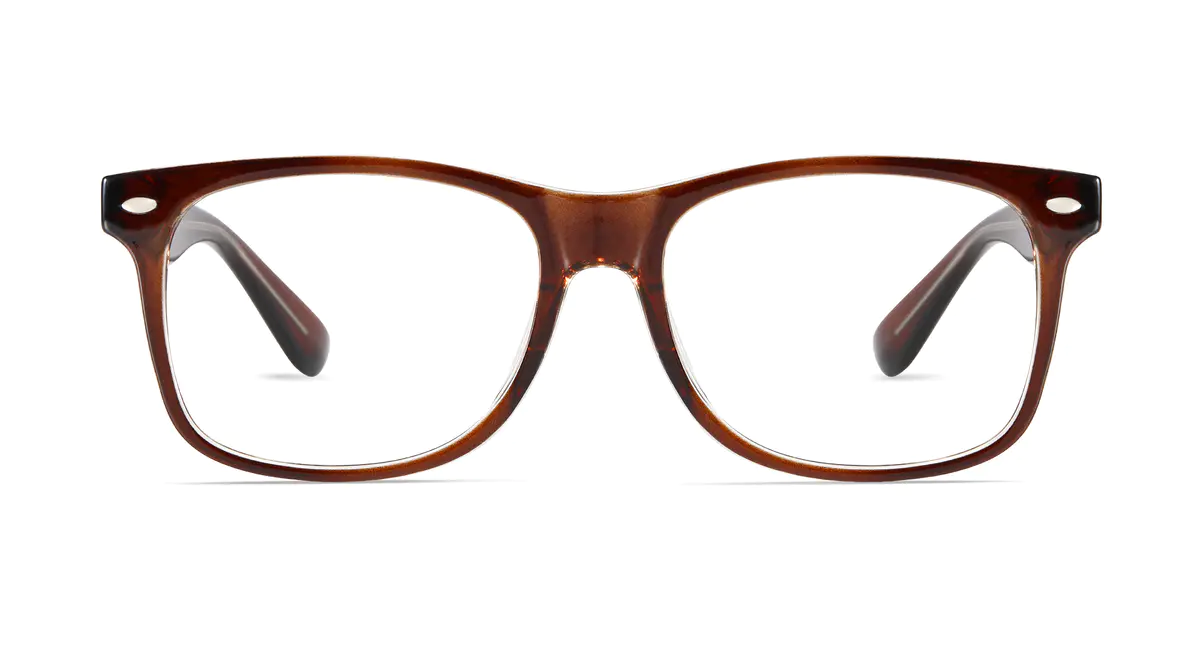 Rectangle Brown Eyeglasses