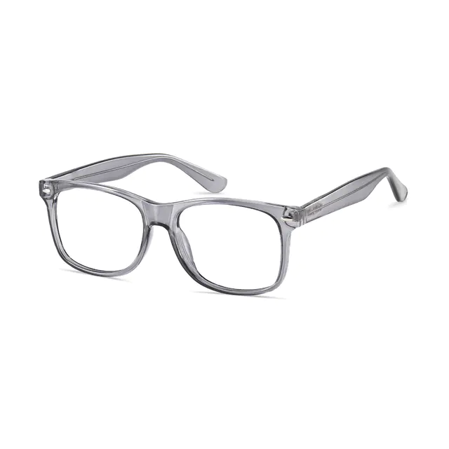 Rectangle Transparent Gray Eyeglasses