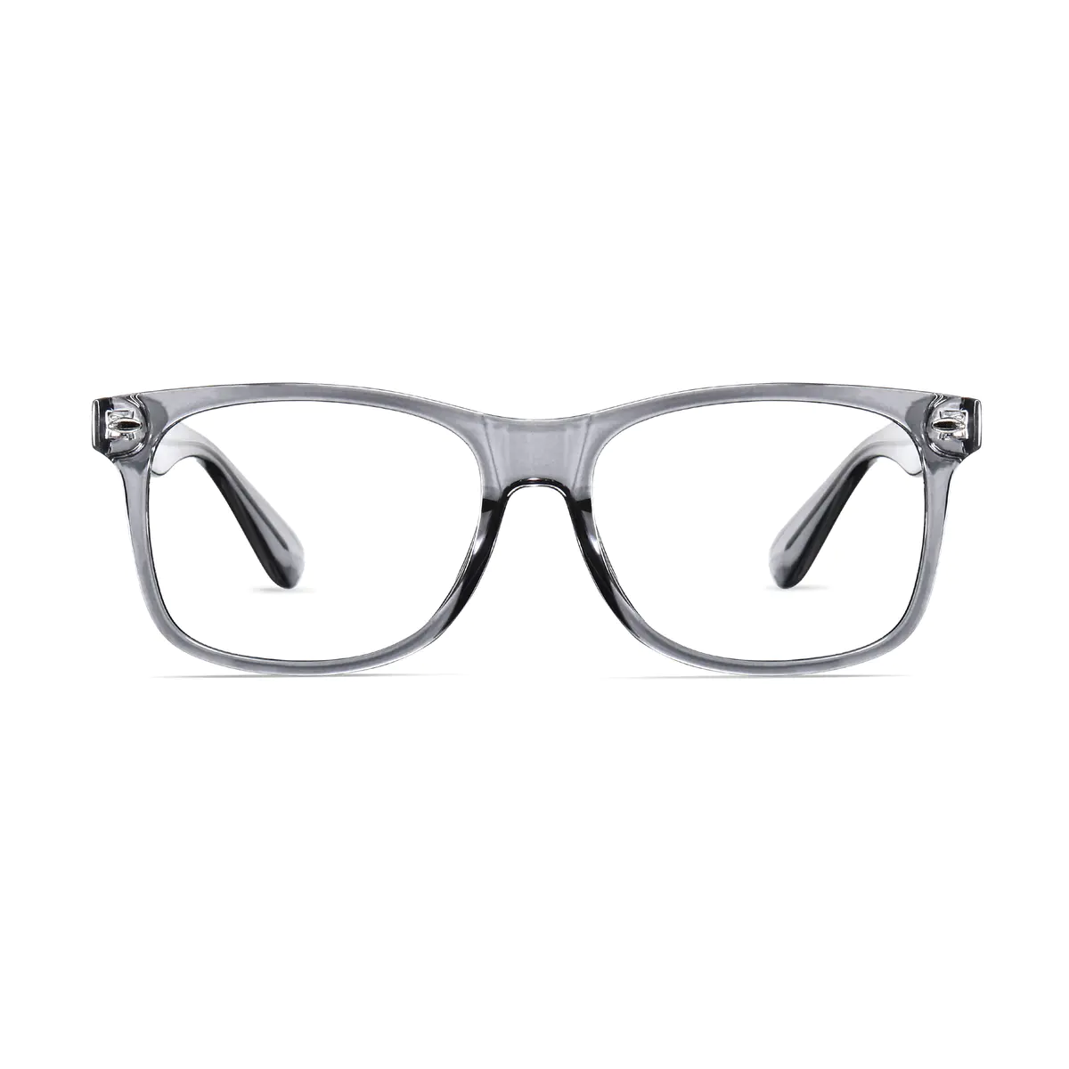Rectangle Transparent Gray Eyeglasses