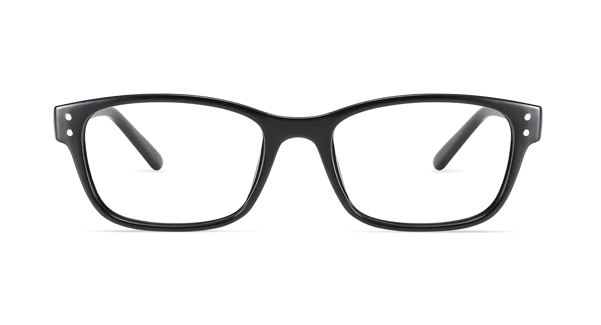 Rectangle Matte Black Eyeglasses