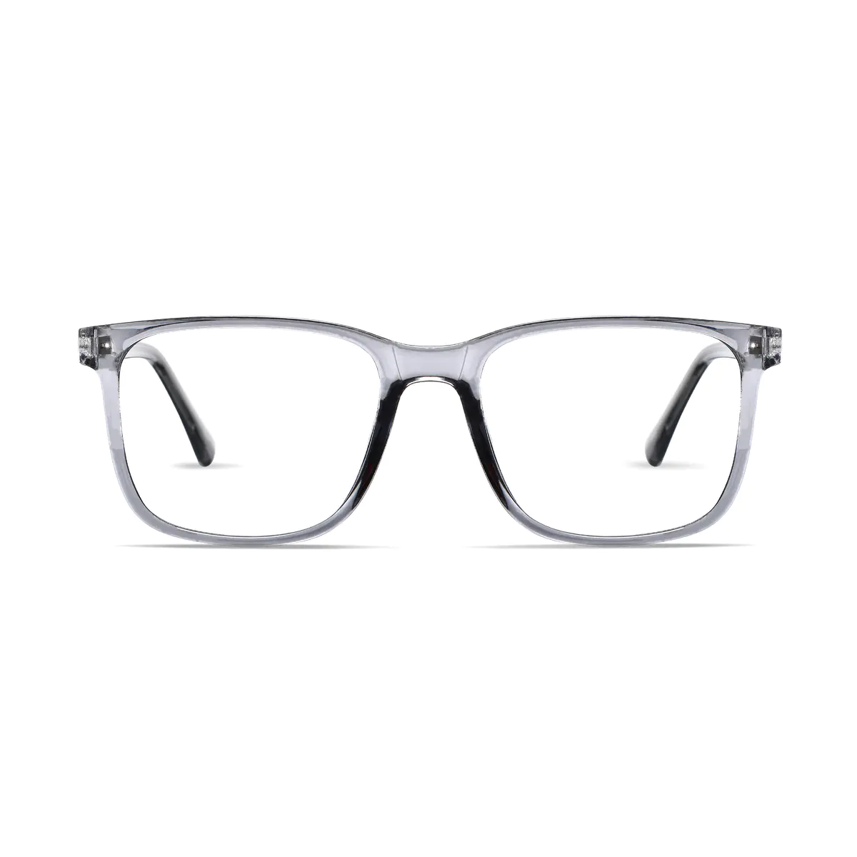 Square Transparent Gray Eyeglasses