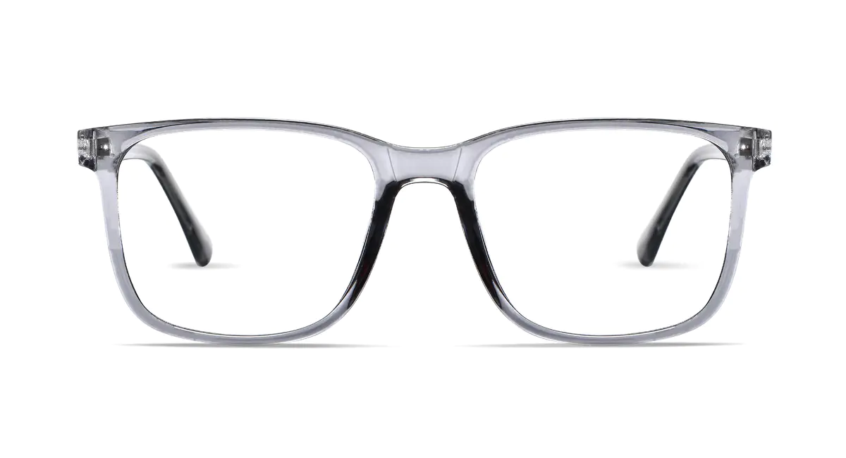 Square Transparent Gray Eyeglasses