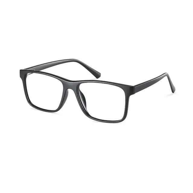 Rectangle Matte Black Eyeglasses