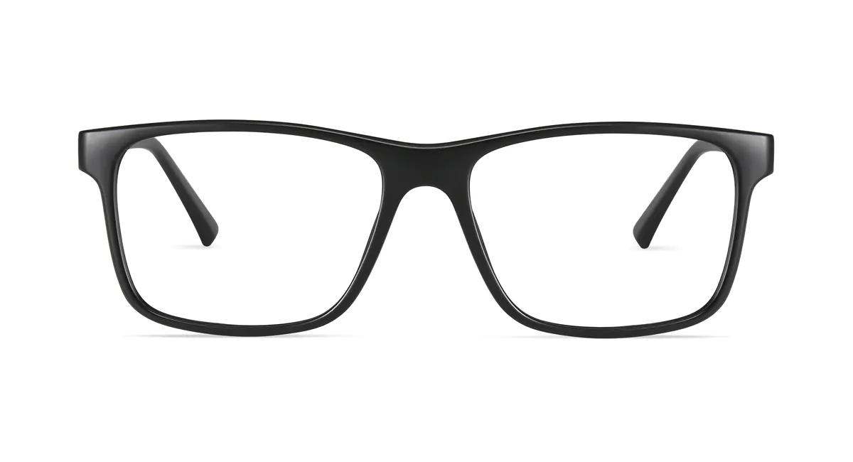 Rectangle Matte Black Eyeglasses
