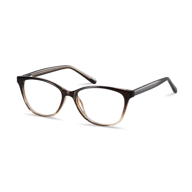 Oval Gradient Brown Eyeglasses