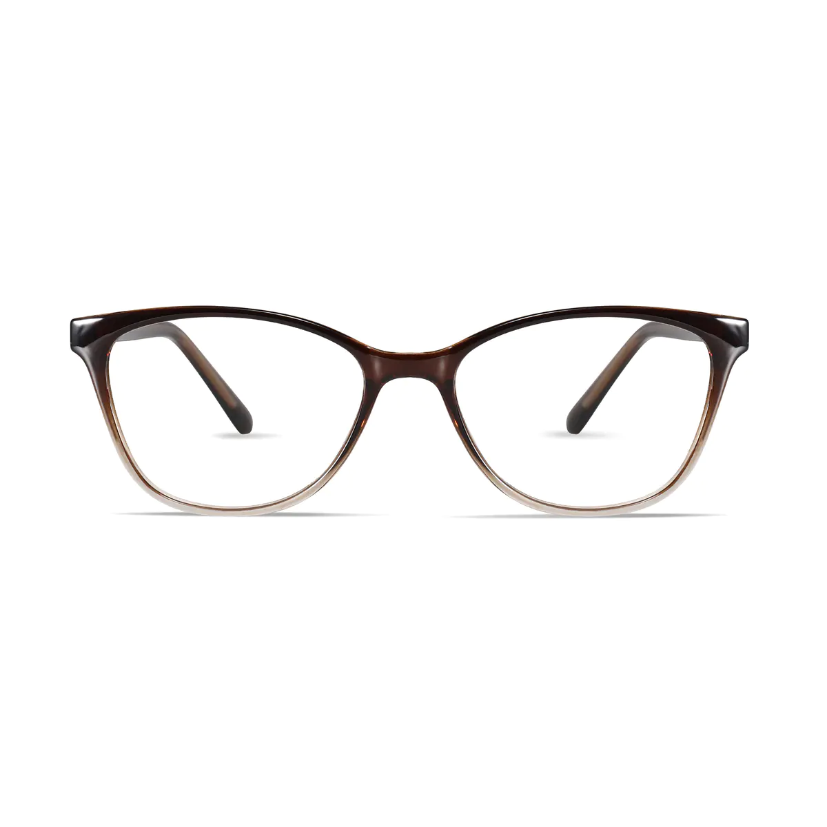 Oval Gradient Brown Eyeglasses