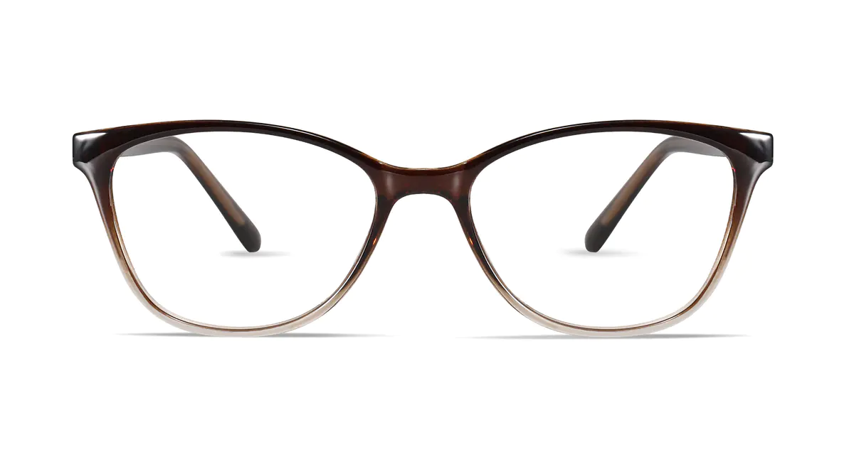 Oval Gradient Brown Eyeglasses