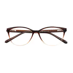 Oval Gradient Brown Eyeglasses