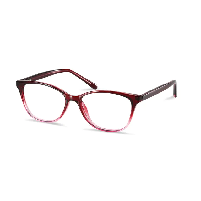 Oval Gradient Red Eyeglasses