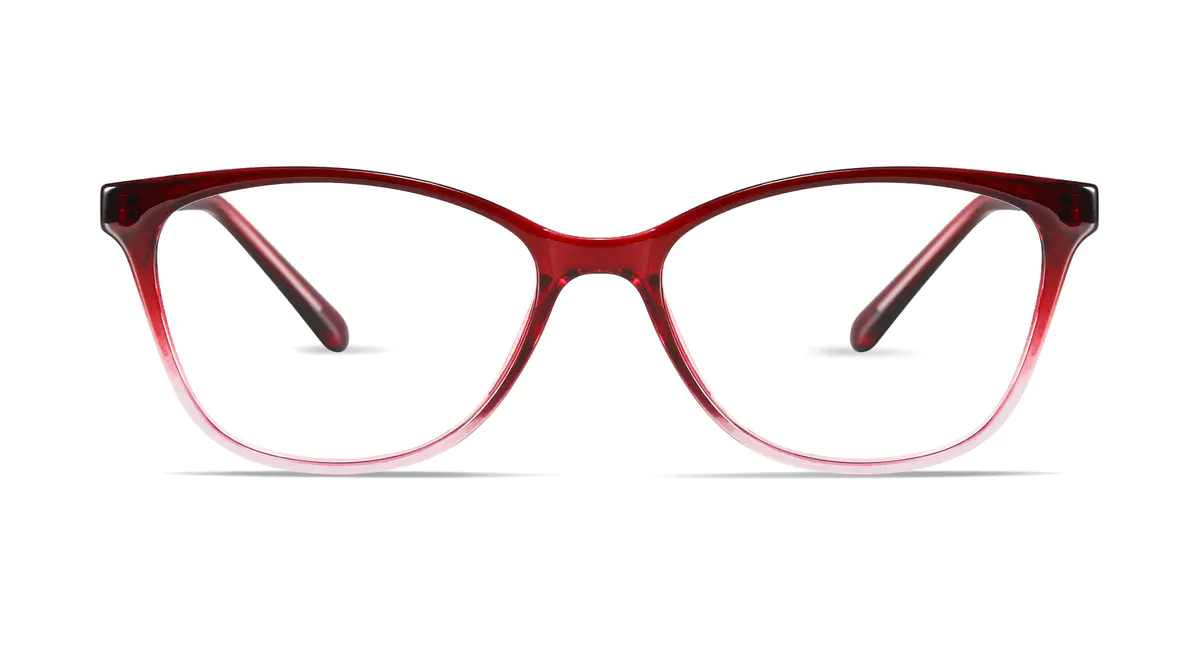Oval Gradient Red Eyeglasses