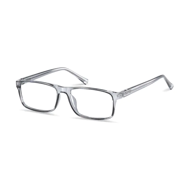 Rectangle Transparent Gray Eyeglasses