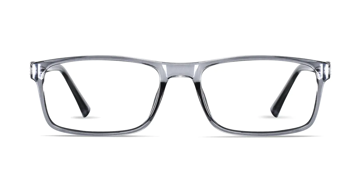 Rectangle Transparent Gray Eyeglasses