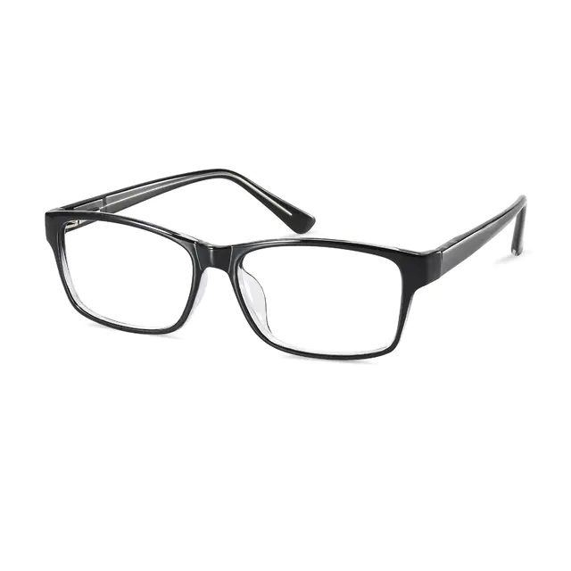Rectangle Transparent Black Eyeglasses