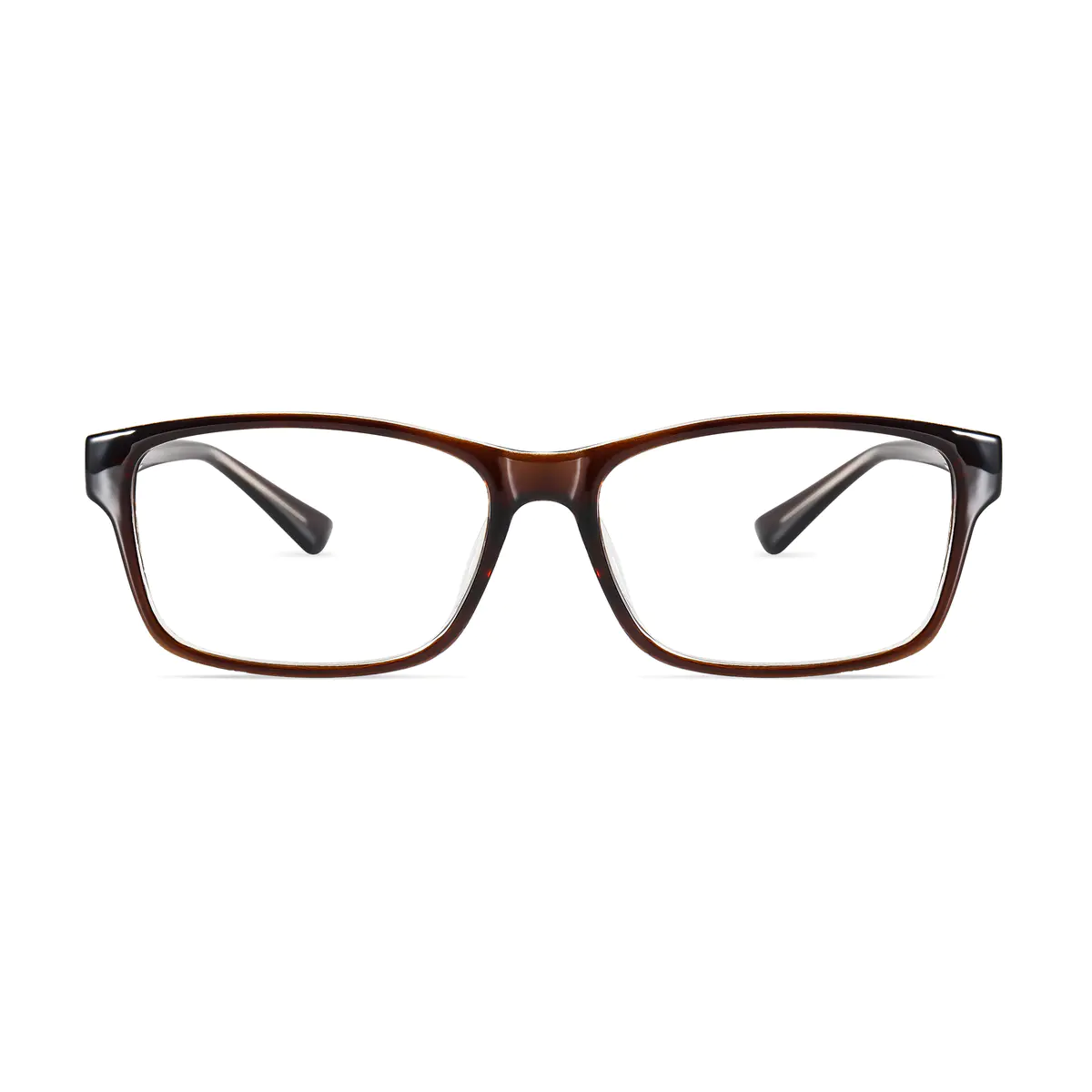 Rectangle Brown Eyeglasses