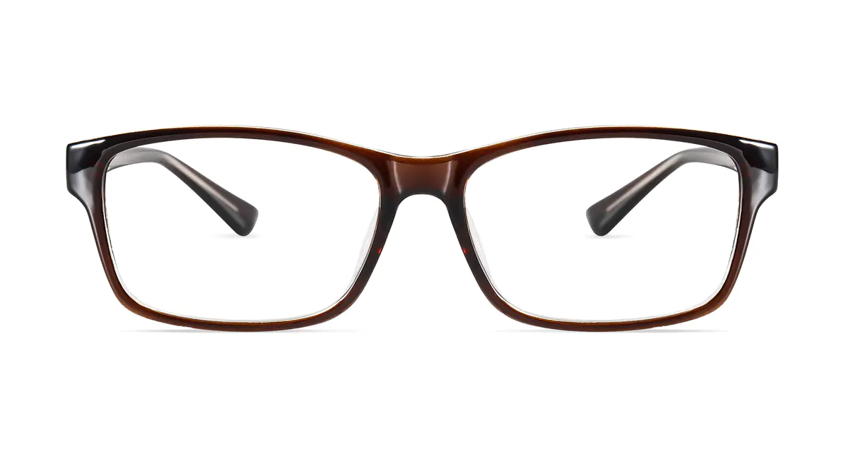 Rectangle Brown Eyeglasses