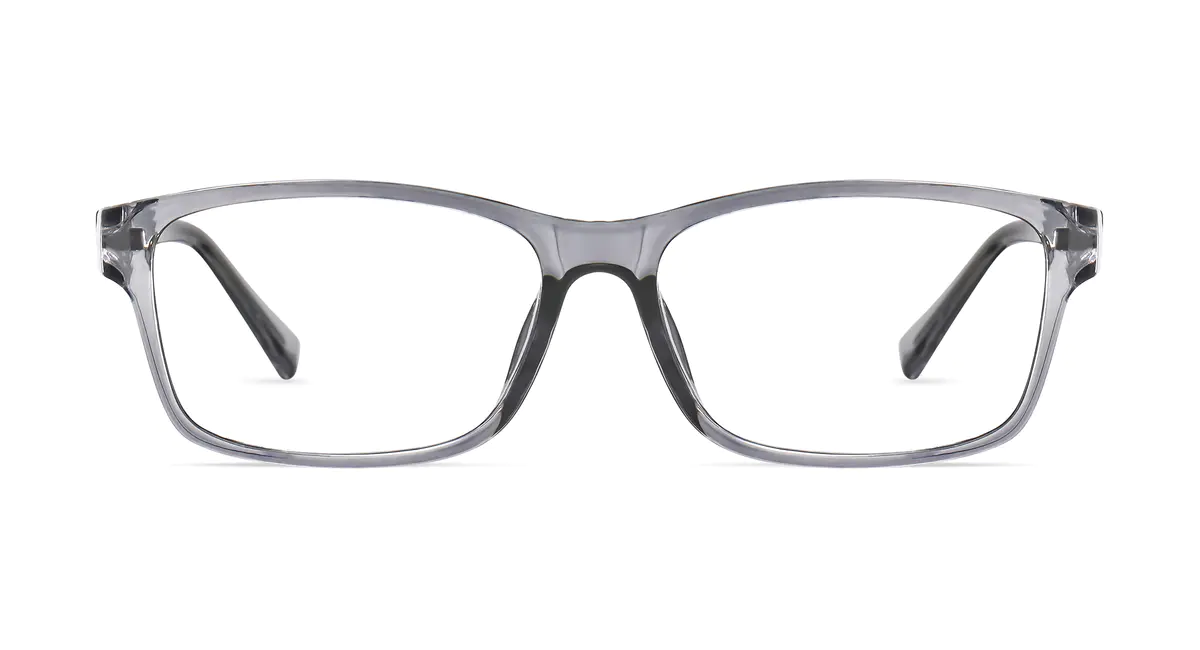 Rectangle Transparent Gray  Eyeglasses
