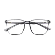 Square Transparent Gray Eyeglasses
