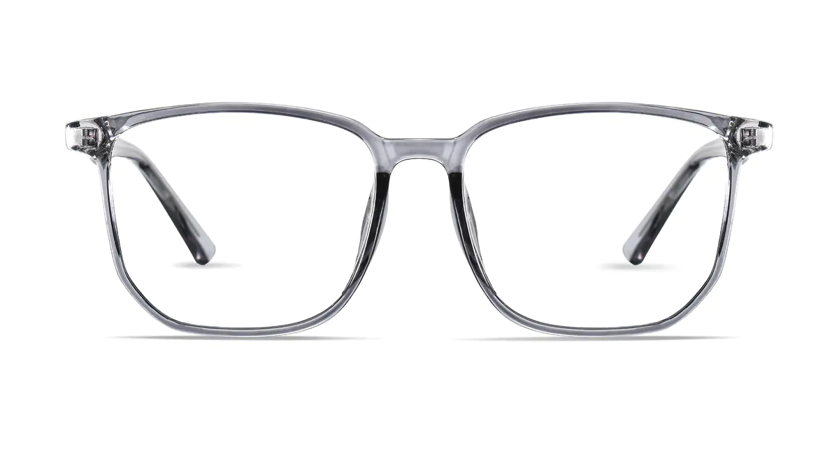 Square Transparent Gray Eyeglasses