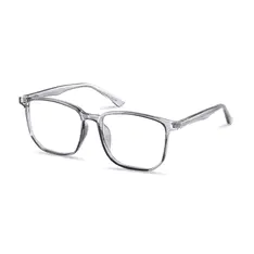Square Transparent Gray Eyeglasses