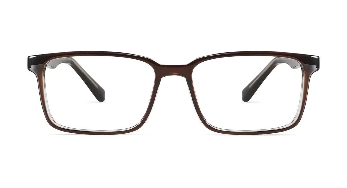 Rectangle Brown Eyeglasses