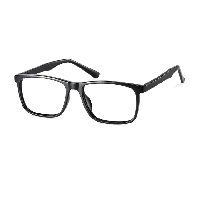 Rectangle Matte Black Eyeglasses