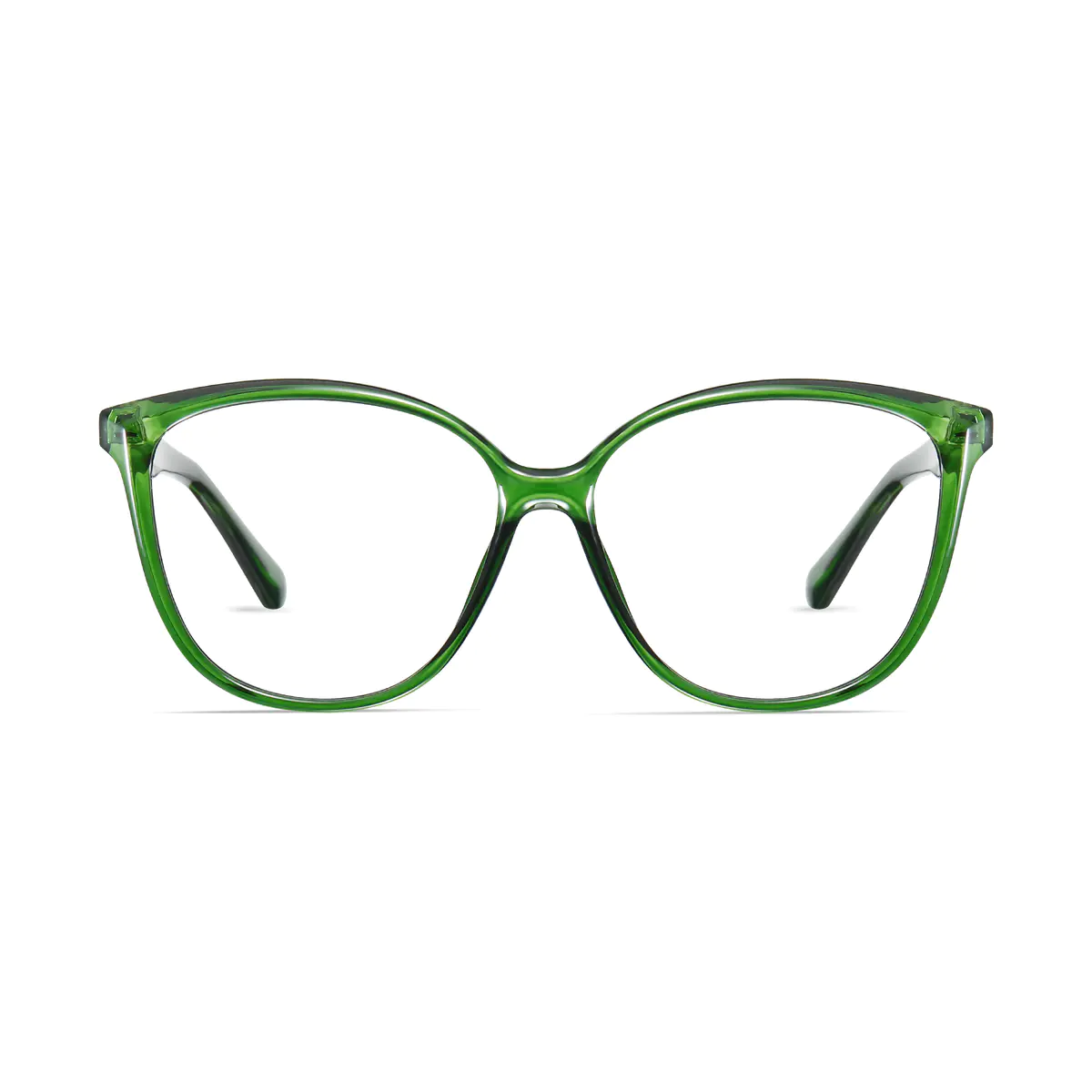 Oval Transparent Green Eyeglasses