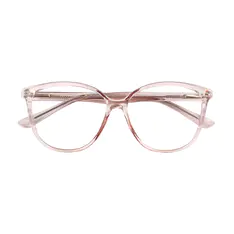 Oval Transparent Pink Eyeglasses