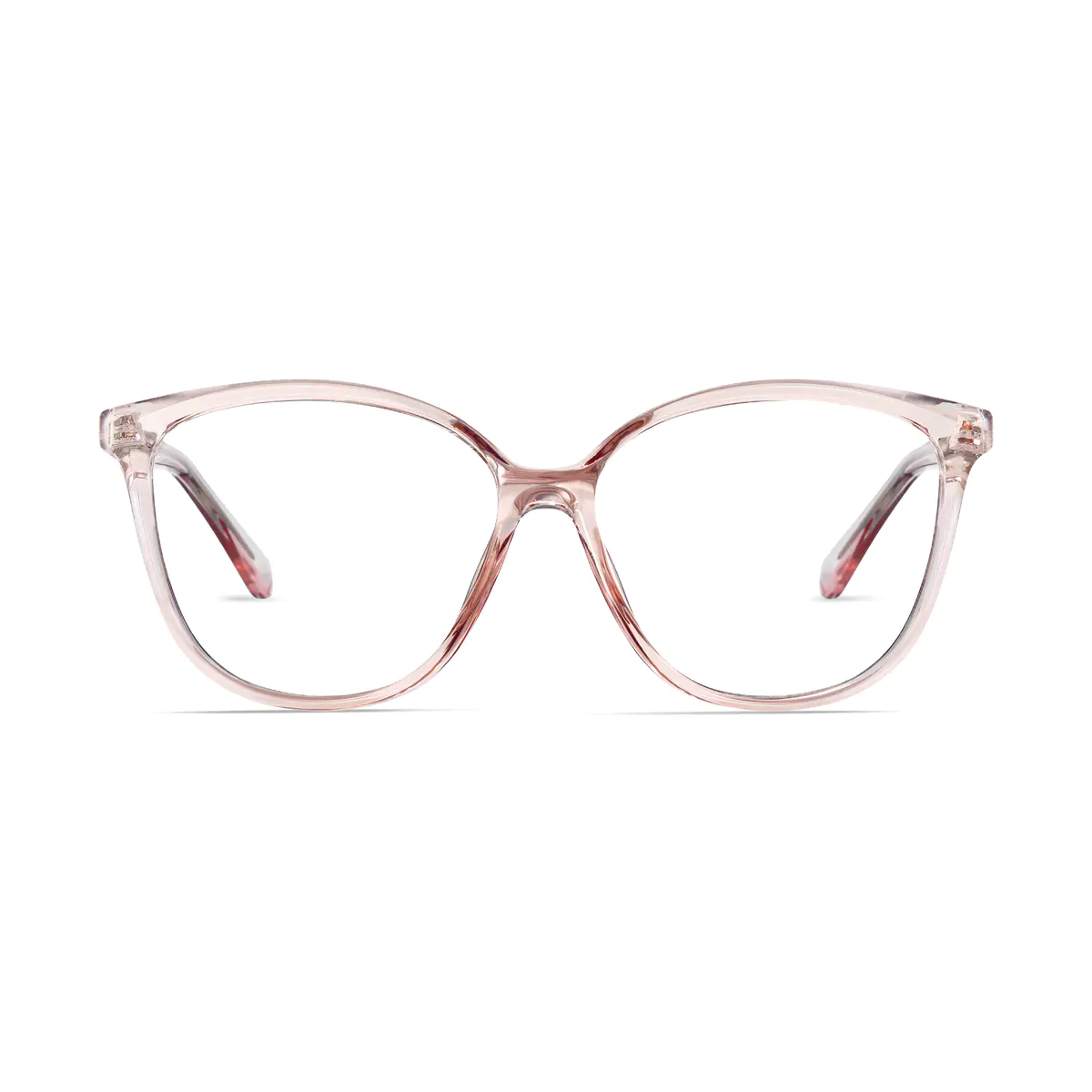 Oval Transparent Pink Eyeglasses