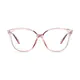 Oval Transparent Pink Eyeglasses
