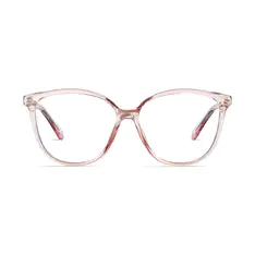 Oval Transparent Pink Eyeglasses