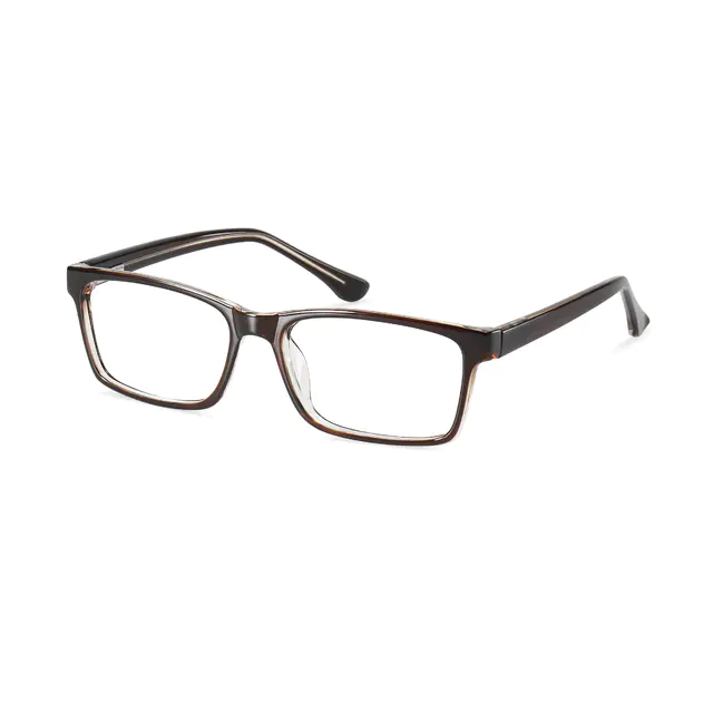 Rectangle Brown Eyeglasses
