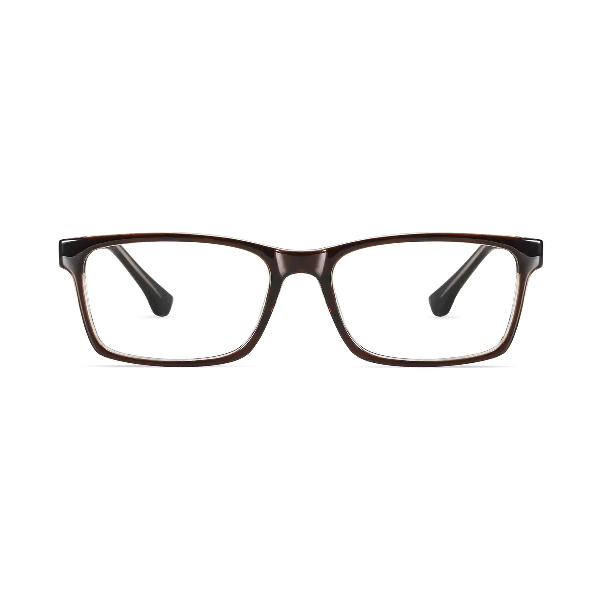 Rectangle Brown Eyeglasses
