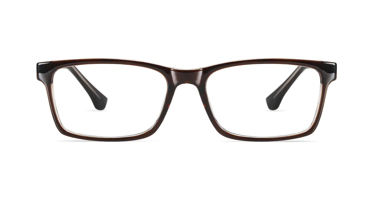 Rectangle Brown Eyeglasses