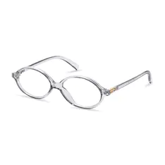 Oval Transparent Gray Eyeglasses