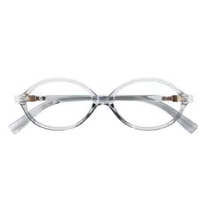 Oval Transparent Gray Eyeglasses