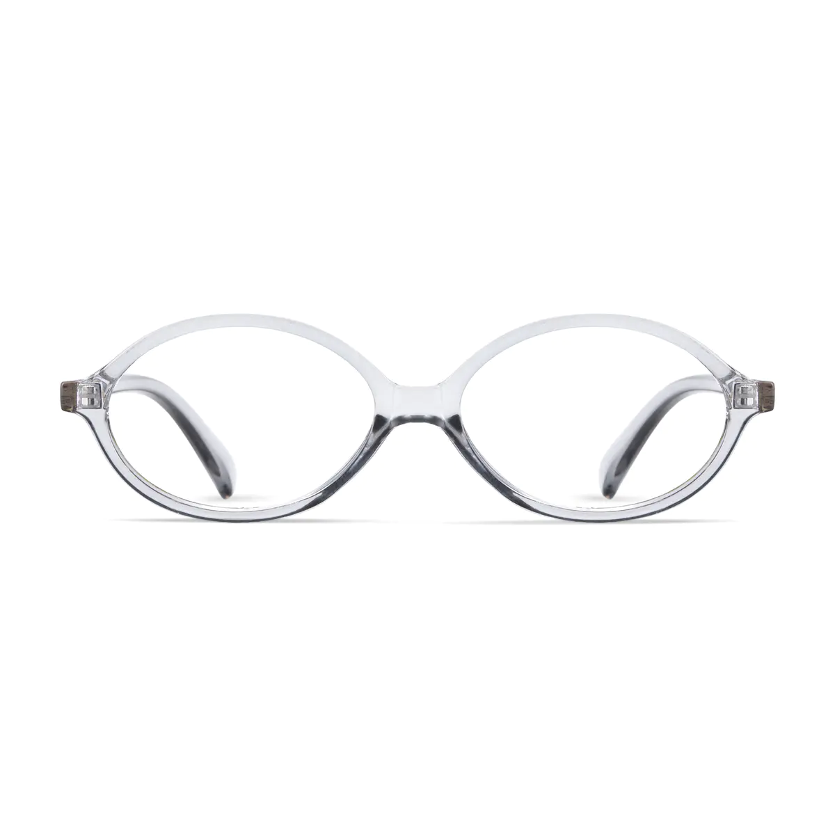 Oval Transparent Gray Eyeglasses