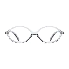 Oval Transparent Gray Eyeglasses