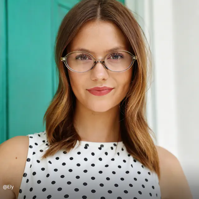 Oval Transparent Gray Eyeglasses