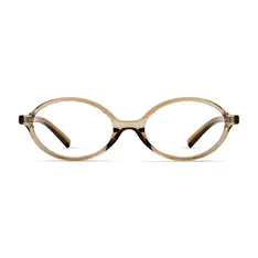 Oval Transparent Brown Eyeglasses