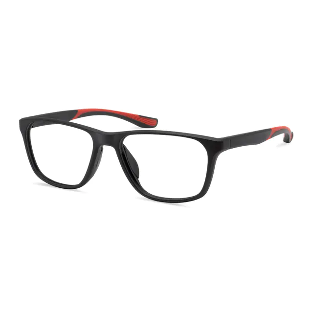 Rectangle Black/Wine Sport Eyeglasses