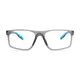 Rectangle Transparent Gray/Blue Sport Eyeglasses